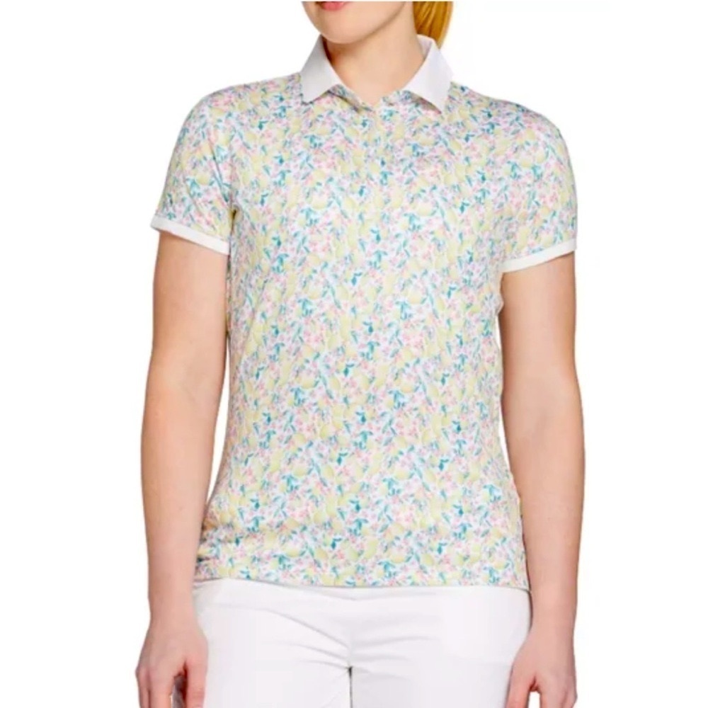 WALTER HAGEN Sleeveless Fresco Ditsy Lemon Polo Size XL NEW
